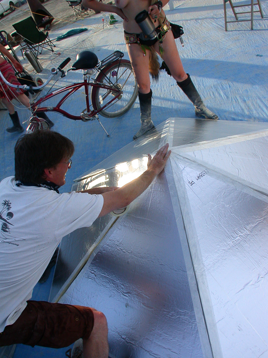 Taping the Hexayurt, Ganesh Camp photo