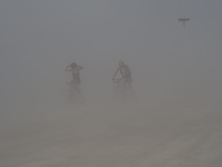 Bikers in a Dust Storm, Burning Man photo