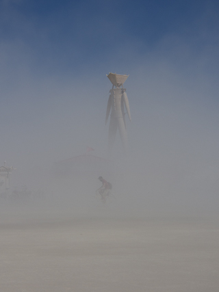 Dust Storm at the Man, Burning Man photo