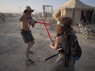 Lightsaber Duel, Burning Man photo