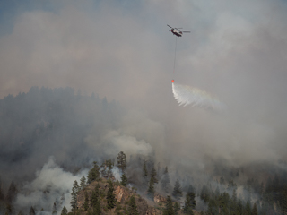 Helicopter Bucket Drop, Goat Creek Fire photo