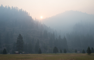 Smokey Sunrise over Goat Creek, Goat Creek Fire photo